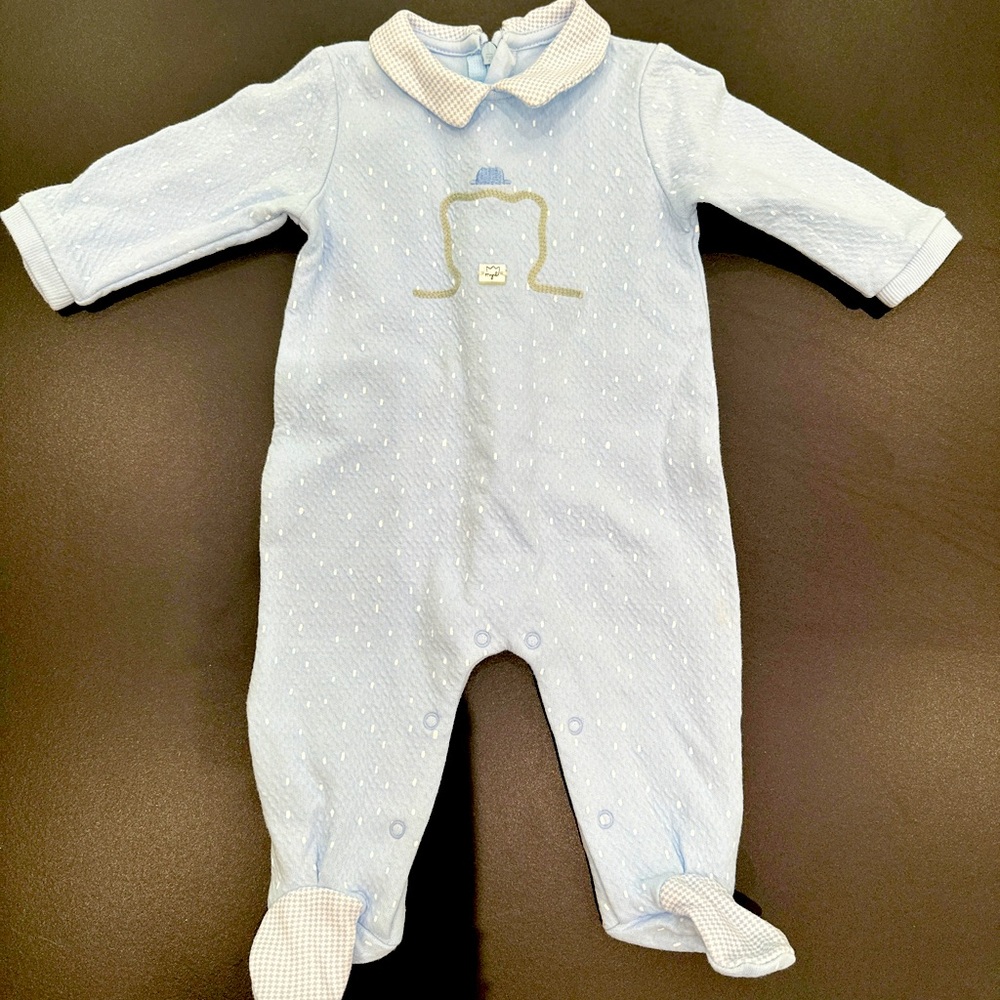 Mayoral blue long-sleeved onesie. Size 1-2 months (60 cm)